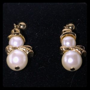 AVON Vintage Snowman Earrings Pierced